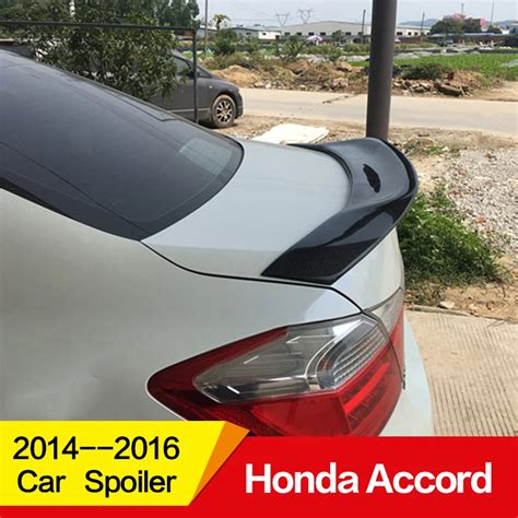 Use for Honda Accord spoiler 2014 2015 2016 2017 year glossy carbon fiber/FRP rear wing R style ...