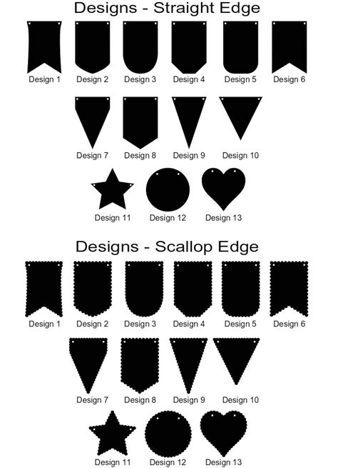 Banner Template Scallop Pennant Bunting Svg Cameo Vec - vrogue.co