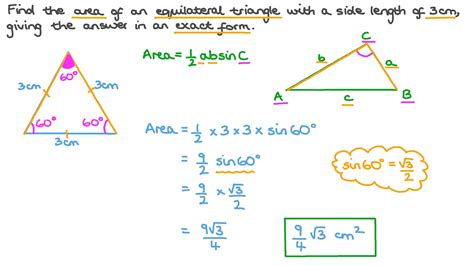 Question Video: Using the Trigonometric Formula for Area of Triangles ...