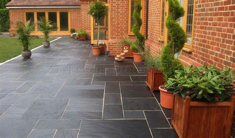 Nustone Black Slate Paving Slabs - Garden Patio Slabs - Natural Stone ...