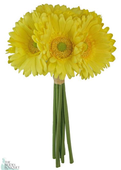 Yellow Daisy Bridal Bouquet | Artificial Wedding Flowers | Silk Wedding Bouquets | Centerpieces ...