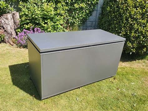 Metal Outdoor Storage Box Mojave Gazebo Cushion Box Grey 160cm