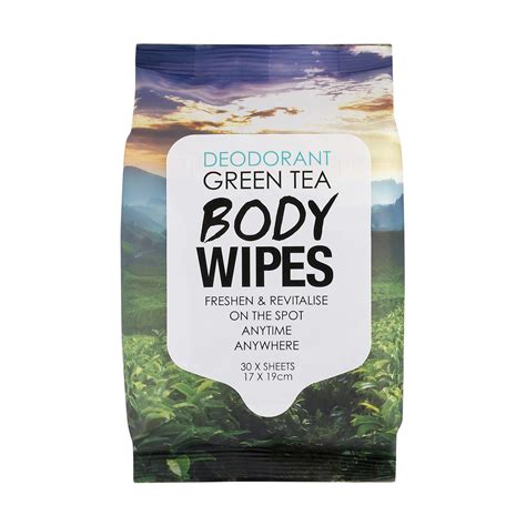 Deodorant Body Wipes - Green Tea, Pack of 30 | KmartNZ