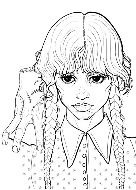 Wednesday Addams Sketch Digital Download - Etsy | Family coloring pages ...