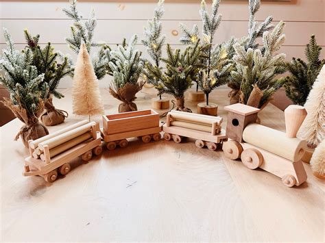 Wooden Train Set Gifts for Kids Montessori Toys Wooden Toy - Etsy