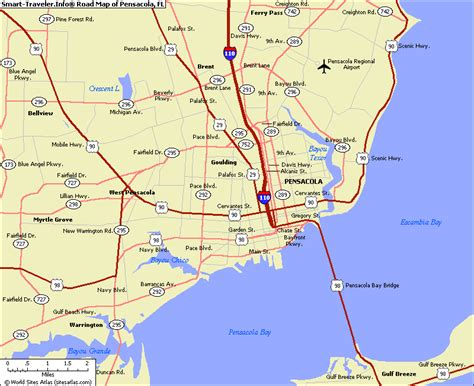 Printable Map Of Pensacola Florida