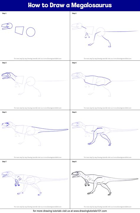 How to Draw a Megalosaurus (Dinosaurs) Step by Step ...