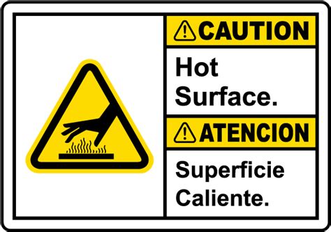 Bilingual Caution Hot Surface Label - Claim Your 10% Discount