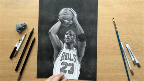 Michael Jordan - Pencil Drawing of the Greatest Basketball Player of All Time - YouTube