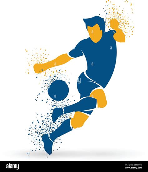 vector illustration of a soccer player clipart. soccer player playing ...