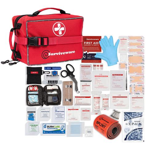 Buy Surviveware Comprehensive Premium First Aid Kit Emergency Medical Kit for Trucks, Cars ...