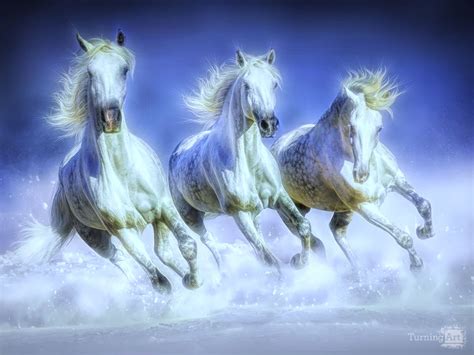 Three Running Horses #2 by Stephen Ladner - TurningArt