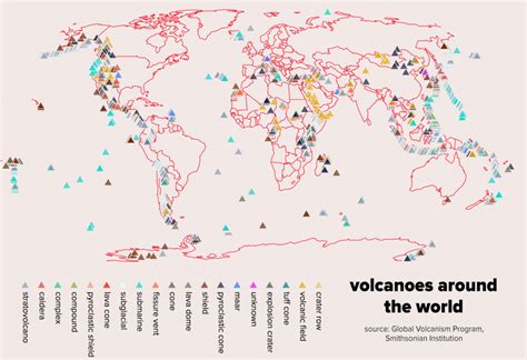 Volcanoes around the world - Vivid Maps