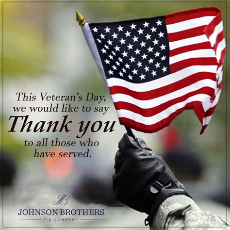 Veteran's Day Thank You | Veterans day thank you, Veterans day, Johnson brothers