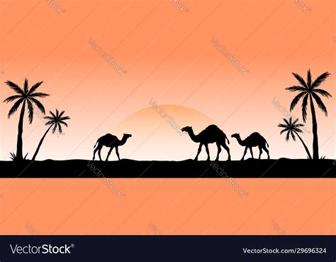 Desert Caravan Silhouette