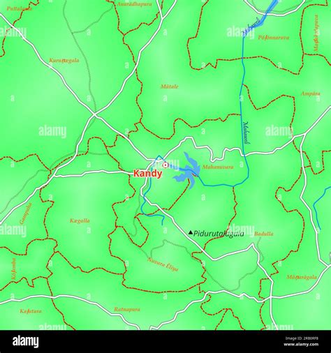 Map of Kandy City in Sri Lanka Stock Photo - Alamy