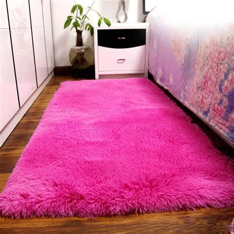 Fluffy Rugs Anti Skiding Shaggy Area Rug Dining Room Carpet Floor Mats ...