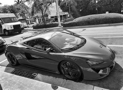 Los Angeles, California USA - March 24, 2021: Orange McLaren Automotive Limited 570s Right Side ...