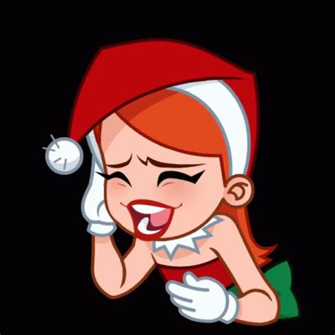 Christmas Girl Santa Costume Animated Cute Laughing | GIF | PrimoGIF