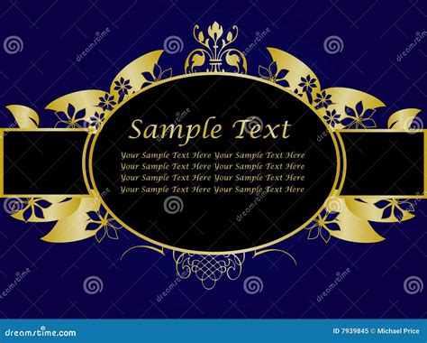 Blue and Gold Floral Background Stock Vector - Illustration of floral, nature: 7939845