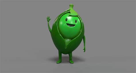 Pea cartoon character 3D model - TurboSquid 1246324