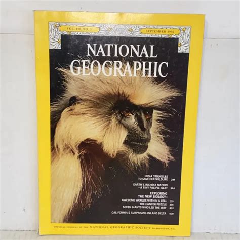 VINTAGE SEPTEMBER 1974 National Geographic Magazine India Wildlife Inland Delta £11.75 - PicClick UK