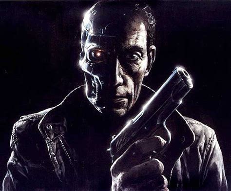 An earlier concept-art by James Cameron depicts Lance Henriksen as The ...