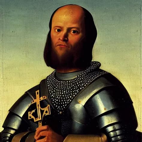 portrait painting of a medieval knight holding a | Stable Diffusion