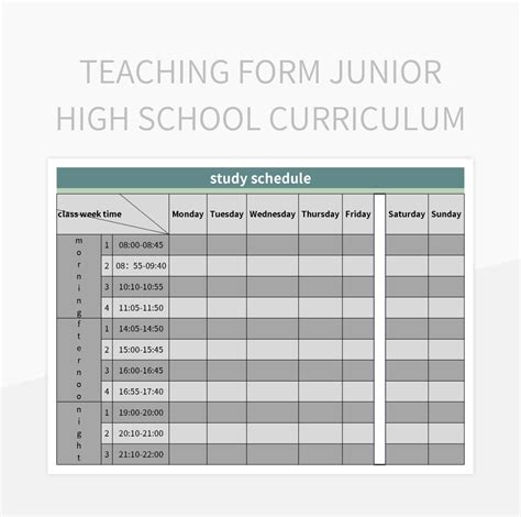 Free Junior High School Curriculum Templates For Google Sheets And Microsoft Excel - Slidesdocs