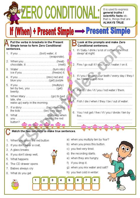 ZERO CONDITIONAL - ESL worksheet by vickyvar