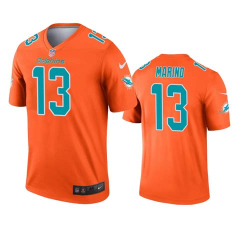 Miami Dolphins Dan Marino Orange Inverted Legend Jersey – Nyjerseys.store