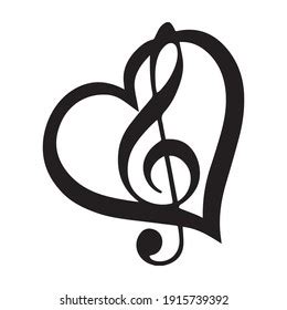 Bass Treble Clef Heart Music Classic Stock Vector (Royalty Free ...