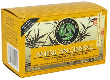 American Ginseng Tea (100%% Wisc. root) 20 bag, $15.11ea from Triple Leaf Tea!