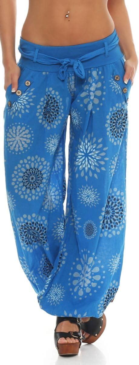 Malito Harem Pants Summer-Print Pants Aladdin Bloomers Baggy 3481 Women One Size (fits from Size ...