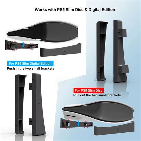 Horizontal Stand For Ps5 Slim Console Compatible With Disc & Digital ...