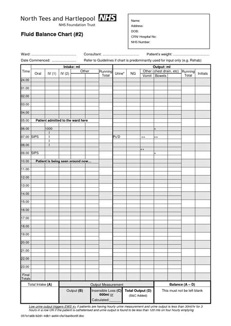 Printable Fluid Intake and Output Chart | Charting for nurses, Fluid, Chart