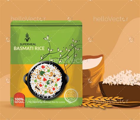 a bag of basmati rice next to a bowl of rice