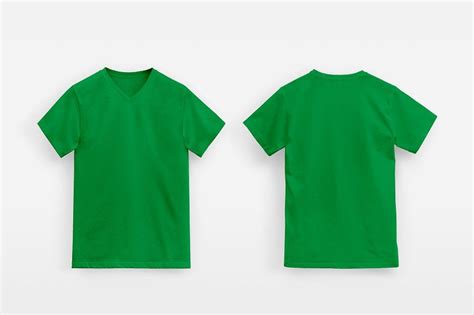 Blank Shirt Color Irish Green Template Front Back View White Stock ...