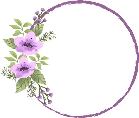 Elegant Purple Flower Border PNG Transparent Images - PNG All