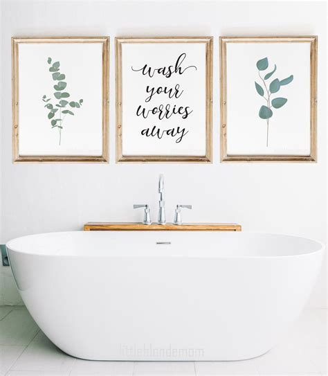 Bathroom Wall Decor | Set of 3 Wall Art | Farmhouse Wall Art | Home Printable | Printable Wall ...