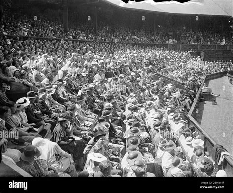 Huge crowd on Centre Court for women's final. The Centre Court at Wimbledon was packed for the ...