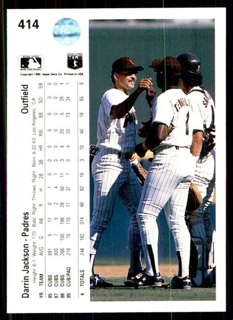 1990 Upper Deck Darrin Jackson Baseball Cards #414 | eBay