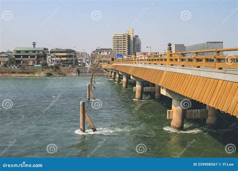 9 April 2012 the Uji, Kyoto Prefecture, Japan. Uji Bridge Editorial Photography - Image of ...