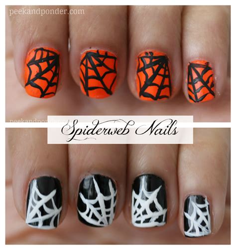 Halloween Spiderweb Nails