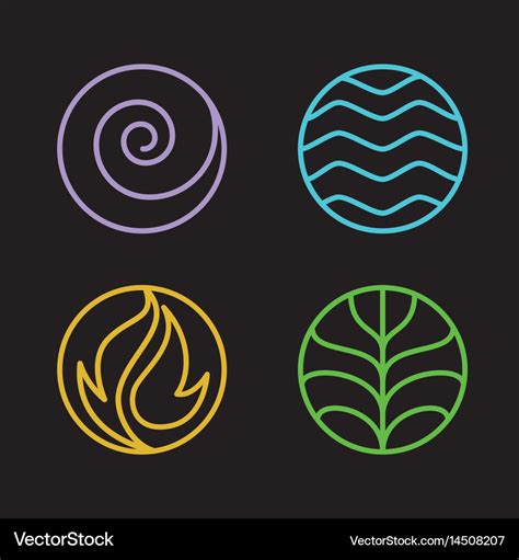 4 element nature Royalty Free Vector Image - VectorStock