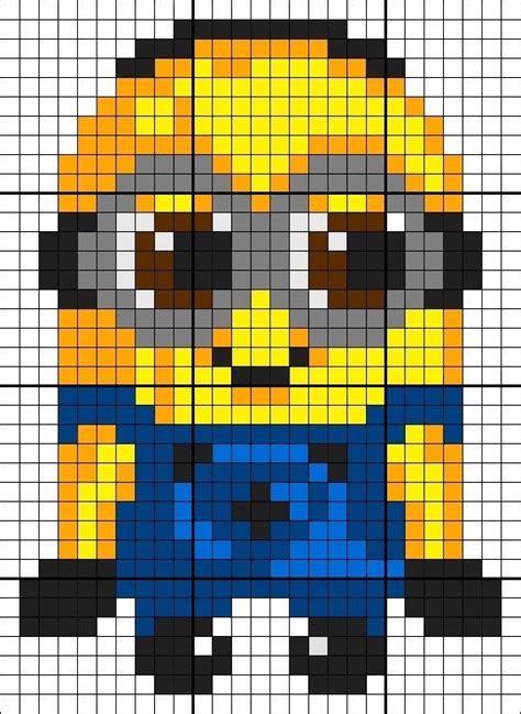 #Pixel #Hama #Beads #Pyssla #PuntoCroce #CrossStitch #Bob #Minions Minion Art, Minions Bob, Easy ...