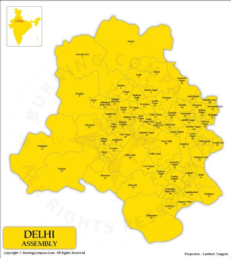 Delhi Assembly Constituency Map, List of Delhi Vidhan Sabha Seats