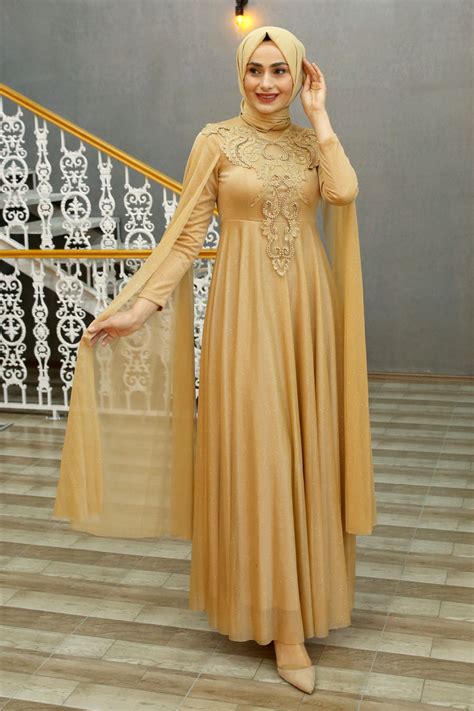 GOLD COLOR EVENING DRESS