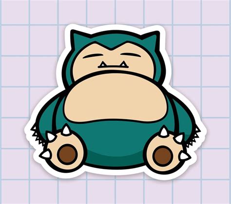 Snorlax Sticker Video Game Stickers Laptop Stickers Aesthetic Stickers Water bottle Sticker ...