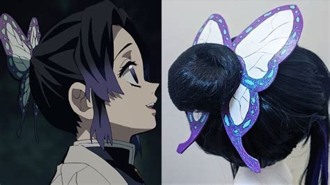 Shinobu Kocho Cosplay Hair Butterfly Tutorial [Demon Slayer/ Kimetsu No Yaiba] - YouTube